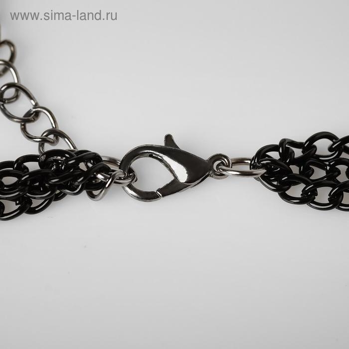 Бусы «Элегантность жемчуга» 3 нити, цвет золотисто-белый в чёрном металле, 90см