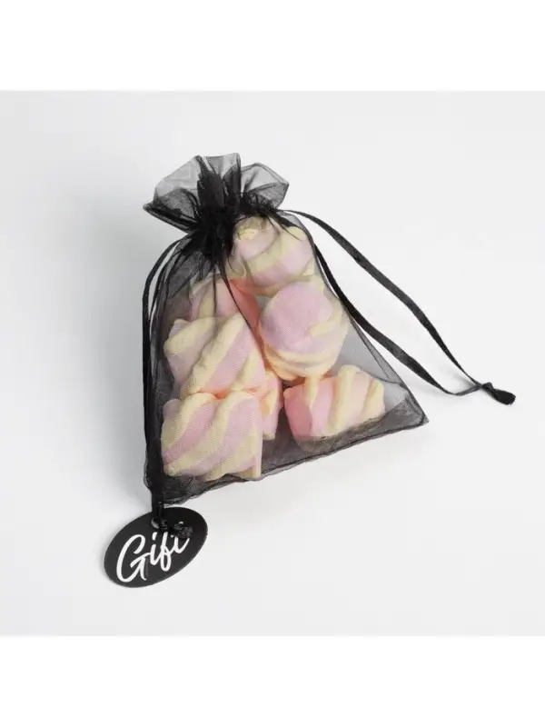Мешочек подарочный органза черный «Подарок», с шильдиком, 10 х 12 см +/- 1.5 см Мешочек подарочный органза черный «Подарок», с шильдиком, 10 х 12 см +/- 1.5 см