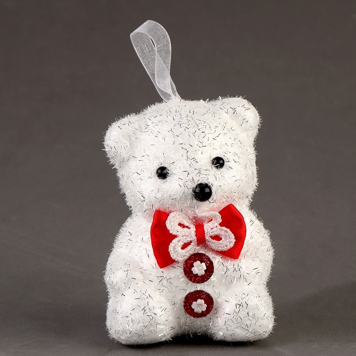 Игрушка из пенопласта «Блестящий мишка» с бантиком, 10 см, набор 3 шт Игрушка из пенопласта «Блестящий мишка» с бантиком, 10 см, набор 3 шт