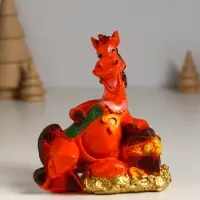 Копилка "Лошадь с сундуком монет" 12,5х11х7,5 см, коричневый