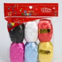 Лента упаковочная для воздушных шаров и подарков, матовая, ассорти, набор 6 шт., 0.5 см &times; 10 м