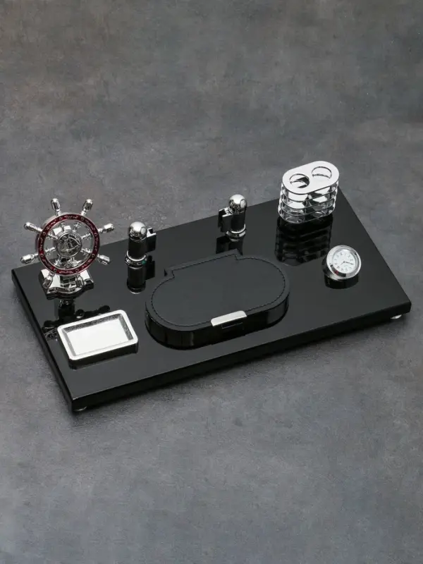 Набор настольный, органайзер 6 в 1 (часы, блок для бумаги, карандашница, визитница), 40&times;20&times;15 см