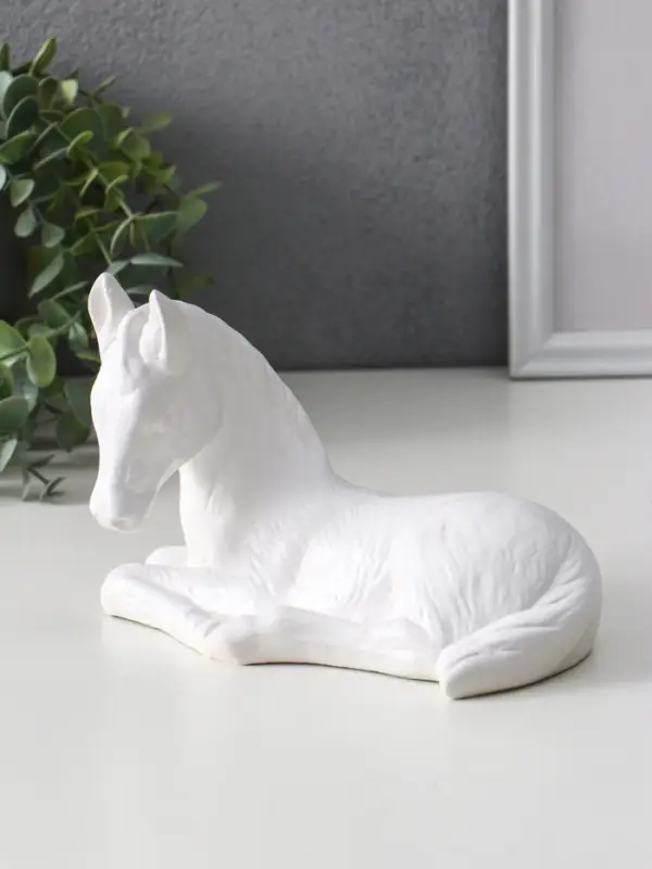 Фигура «Лошадь», 12.5×20×10 см, натуральный, гипс