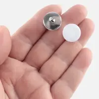 Пуговицы на ножке, пластиковые, d=15 мм, набор 10 шт., матовые, цвет белый, серебряный