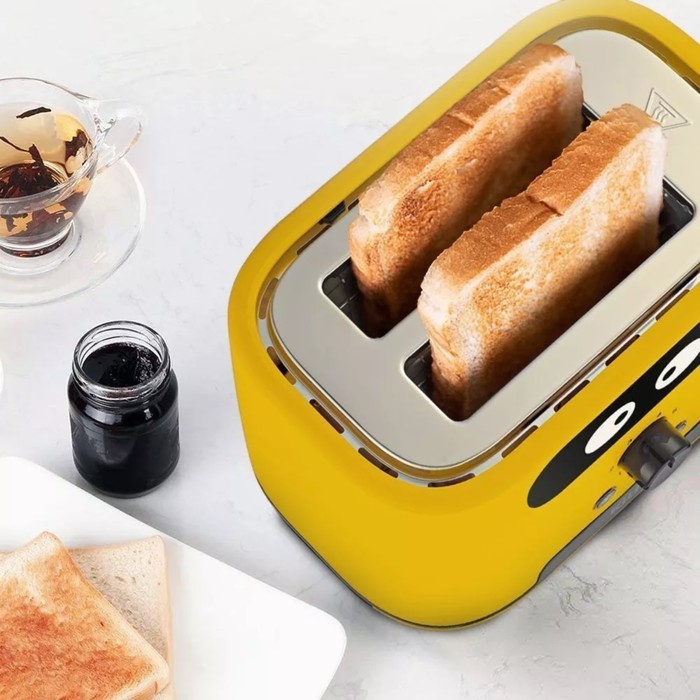 Тостер Kitfort КТ-4093-1, 870 Вт, 6 режимов прожарки, 2 тоста, жёлтый