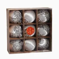 Набор шаров пластик d-8 см, 9 шт "Оллин" нежность, серебро Набор шаров пластик d-8 см, 9 шт "Оллин" нежность, серебро