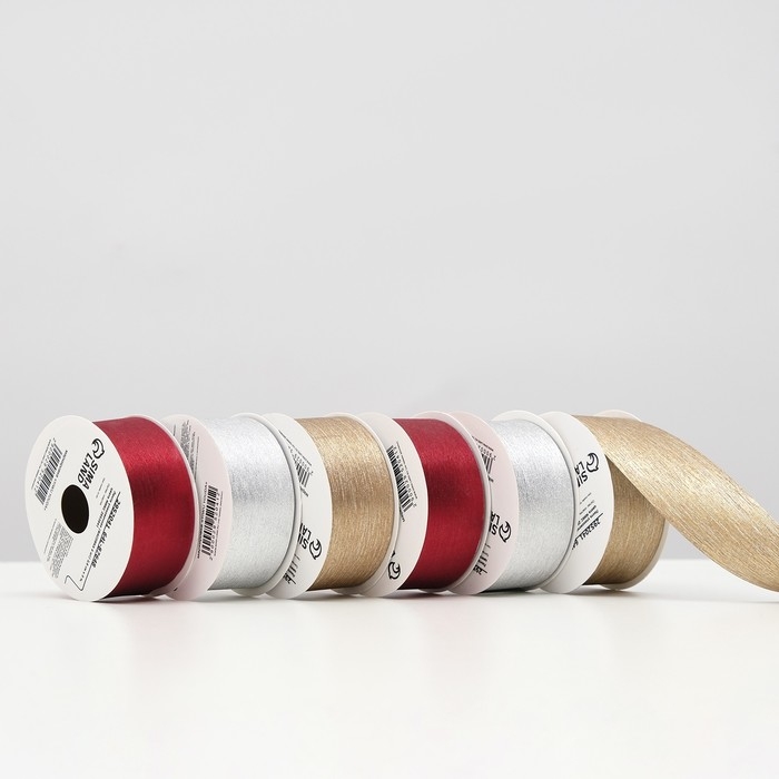 Лента упаковочная (ФАСОВКА 6 шт), цвета МИКС , 2,8 см х 5 м