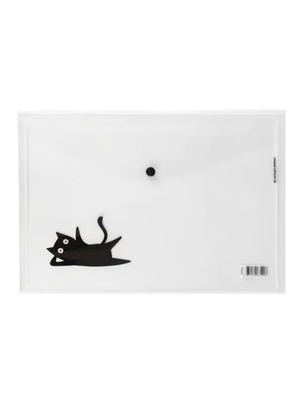 Папка-конверт А4, ErichKrause Clear Cat, на кнопке, МИКС