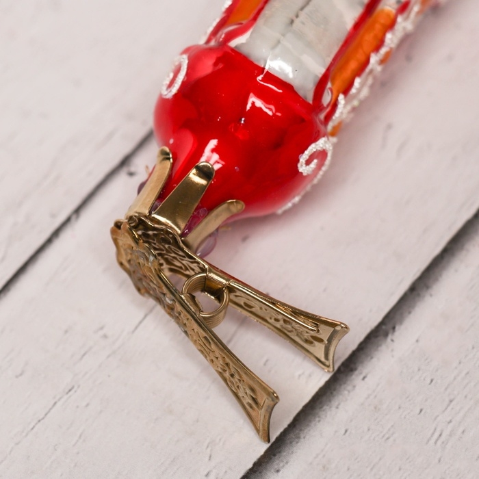 Ёлочное украшение Ёлочное украшение "Часы на прищепке" красный, в подарочной упаковке