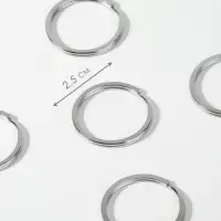 Кольцо для брелока, плоское, d=25 мм, толщина 2 мм, 10 шт., цвет серебряный