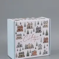 Коробка подарочная самосборная &laquo;С Новым годом!&raquo;, 24&times;24&times;12 см
