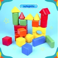 Кубики детские, пластиковые, цветные, 21 штука, 6&times;6 см