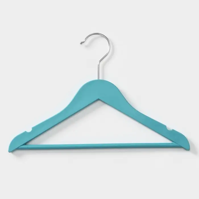 Плечики - вешалки с перекладиной Доляна, 30×20 см, 5 шт, голубые Плечики - вешалки с перекладиной Доляна, 30×20 см, 5 шт, голубые