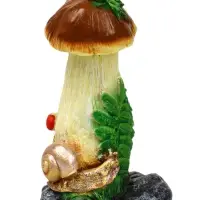 Садовая фигура из полистоуна &laquo;Гриб с ягодой и улиткой&raquo;, 32.5&times;19&times;26 см