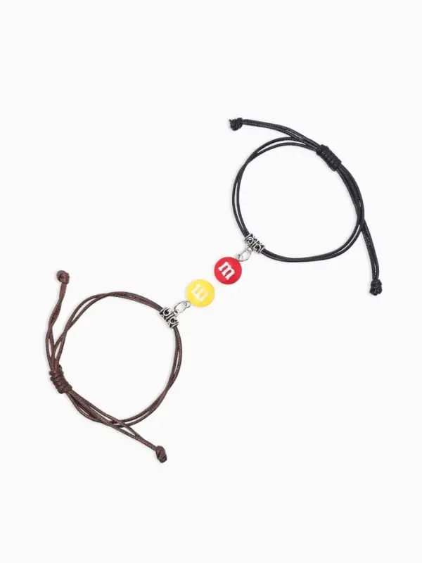 Браслеты парные &laquo;Неразлучники. Две буквы&raquo;, d=5.5 см, набор 2 шт. разноцветные