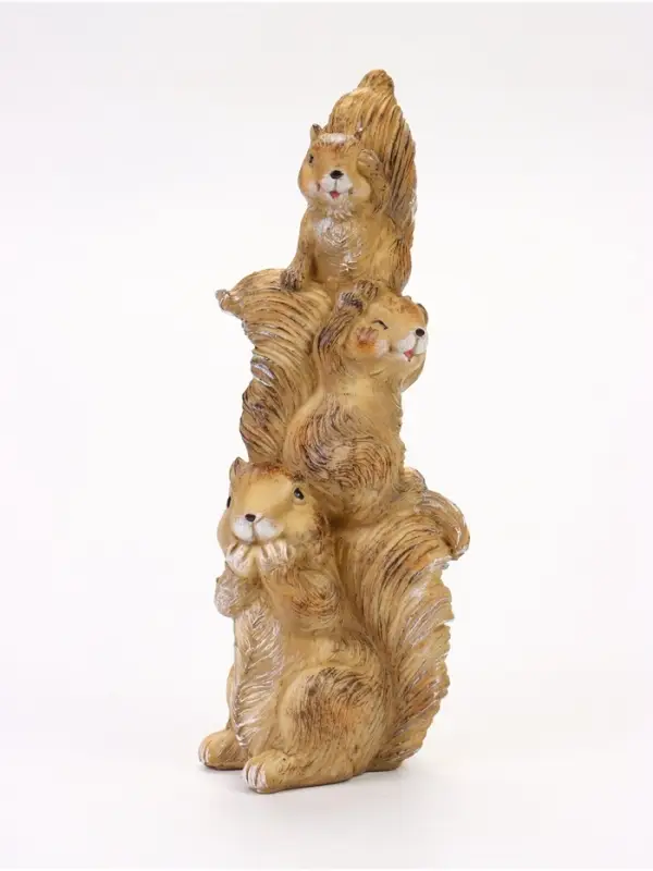 Садовая фигура из полистоуна &laquo;Трио белок&raquo;, 11.5&times;9.5&times;30 см, Greengo