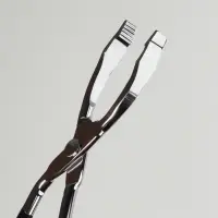 Пинцет в форме ножниц, прорезиненные ручки, 8 см, чёрный, серебристый