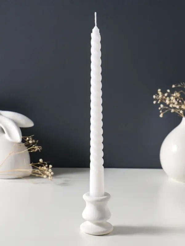 Набор свечей витых 25 см, 3 шт., 57 г, 5 ч, белый