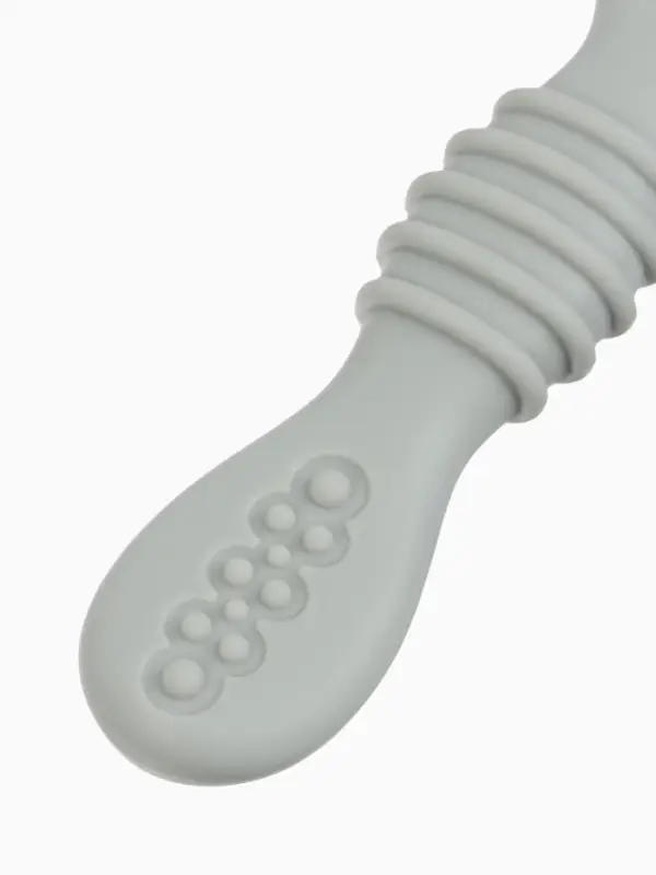 Ложка детская для прикорма, силикон, набор 2 шт., серый M&B