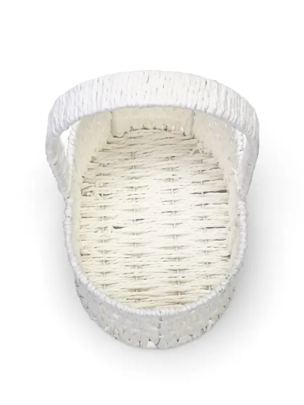 Набор корзин 3 шт пластик 25х17х11 22х14х9 19х10х7 см ручка h=10 см белый овал