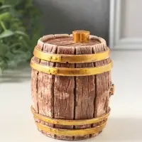 Шкатулка с крышкой для украшений &laquo;Бочка&raquo;, 9&times;7&times;7 см, коричневая