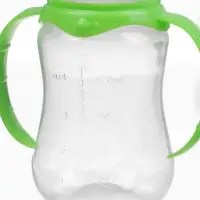 Бутылочка для кормления M&B, классическое горло, с ручками, от 0 мес., 150 мл., приталенная, зелёный