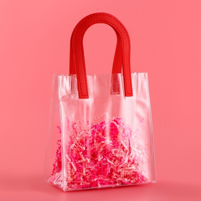 Пакет подарочный из ПВХ, красный, 17 х 15 х 8 см Пакет подарочный из ПВХ, красный, 17 х 15 х 8 см