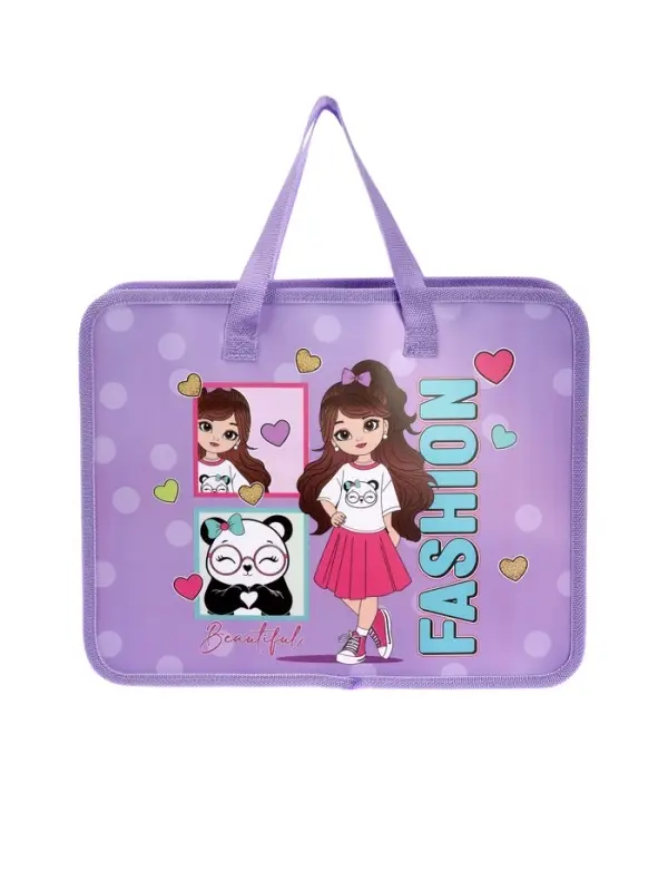 Папка с ручками &laquo;Модница&raquo;, А4, пластиковая, 70 мм, 322&times;256 мм