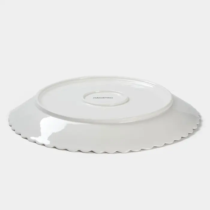 Тарелка Magistro &laquo;Цветок&raquo;, d=25 см, фарфор, белая