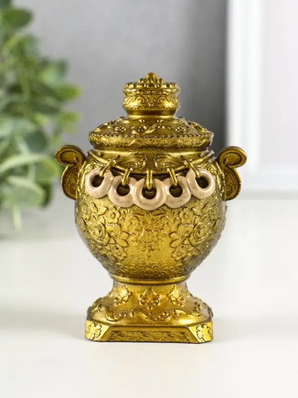Фигурка гипс &laquo;Самовар&raquo;, 10&times;7 см, под золото