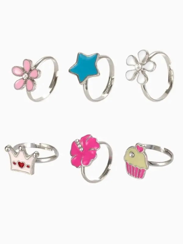 Кольцо &laquo;Выбражулька. Только для девочек&raquo;, безразмерное, фасовка 36 шт. форма МИКС, цвет МИКС