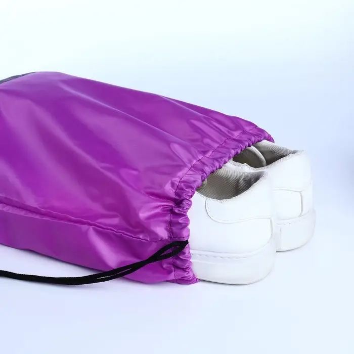 Мешок для обуви на шнурке, «ЗФТС», светоотражающая полоса, цвет сиреневый Мешок для обуви на шнурке, «ЗФТС», светоотражающая полоса, цвет сиреневый
