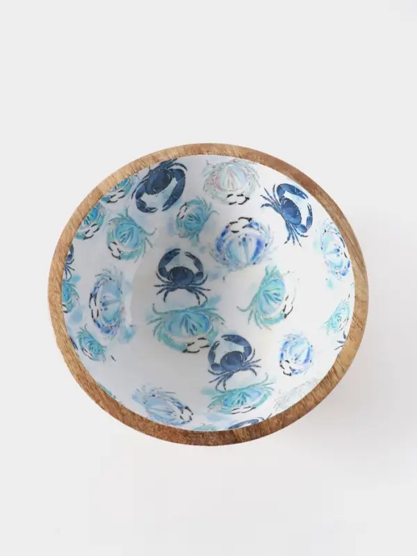 Салатник &laquo;Крабы&raquo;, 25&times;25&times;10 см, дерево манго