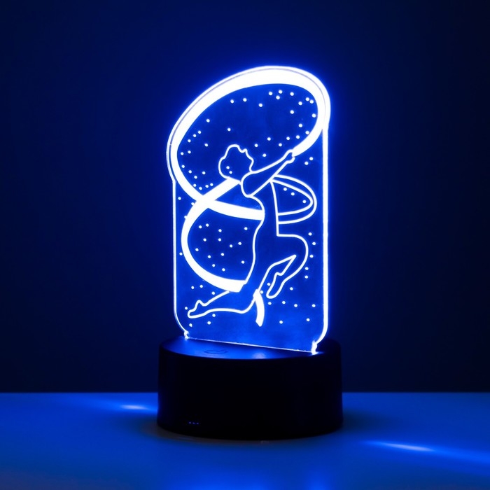 Светильник сенсорный  Светильник сенсорный "Гимнастка" LED 7 цветов USB/от батареек черный