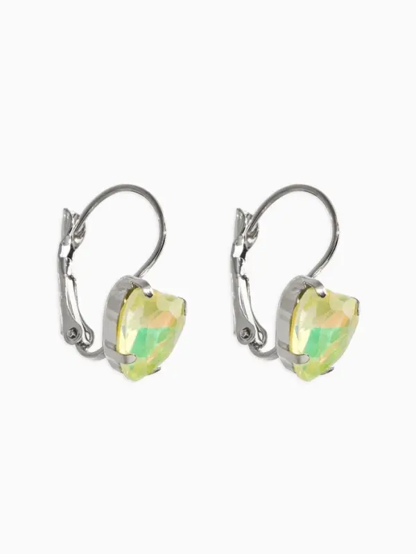 Серьги &laquo;Сердечки лунные&raquo;, жёлтые в серебре