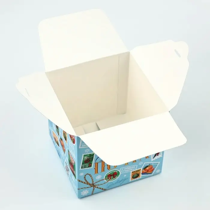 Коробка подарочная новогодняя складная «Новогодняя почта», 12 х 12 х 12 см Коробка подарочная новогодняя складная «Новогодняя почта», 12 х 12 х 12 см
