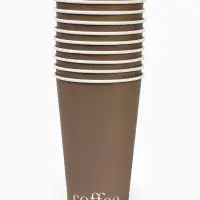 Стакан одноразовый бумажный для кофе "Кофе карамель", бежевый 400 мл