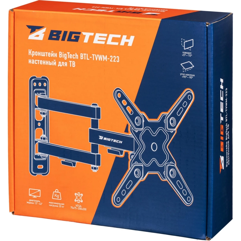 Кронштейн Bigtech BTL-TVWM-223 TV 13-43 стальной настенный