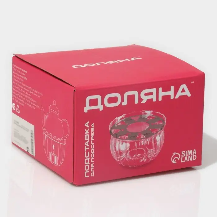 Подставка-подогрев под чайник Доляна &laquo;Диана&raquo;, 13&times;9 см, стекло