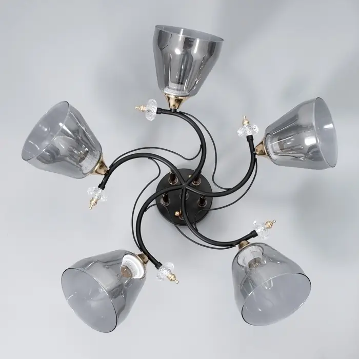 Светильник потолочный BayerLux &laquo;Клео&raquo;, люстра 5хЕ27, 40 Вт, чёрный, 62&times;62&times;24 см