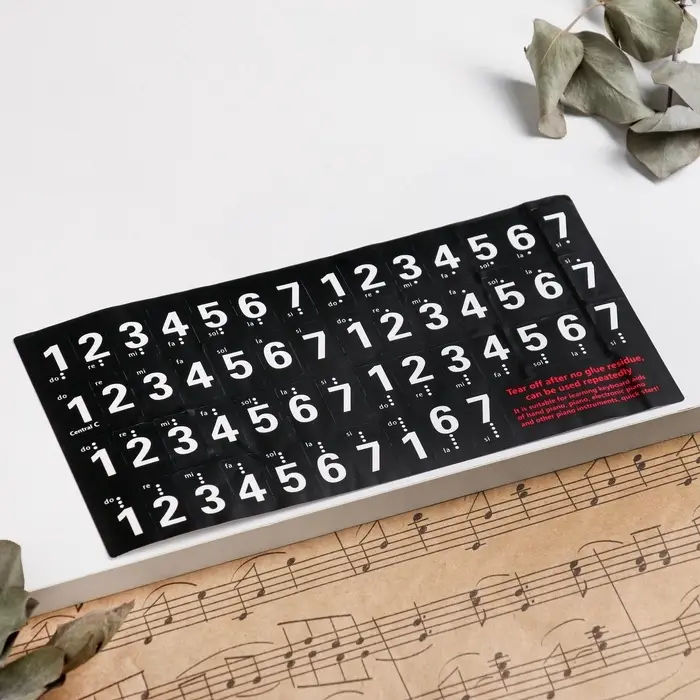 Наклейки на клавиши пианино 2.4×1.4 см, 88 клавиш Наклейки на клавиши пианино 2.4×1.4 см, 88 клавиш