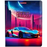 Тетрадь 48 листов, в клетку, Neon Drive, мелованный картон, МИКС