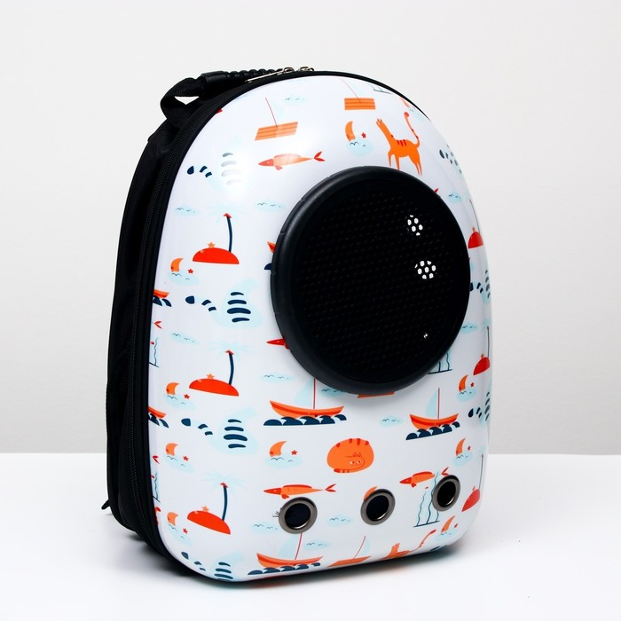 Рюкзак для переноски кошек и собак  Рюкзак для переноски кошек и собак "Хочу на море!", с окном, 32 х 25 х 42 см