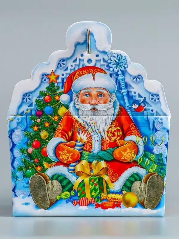 Подарочная коробка новогодняя &laquo;Ледяной домик&raquo; 19.3 (233) &times; 18&times;13 см