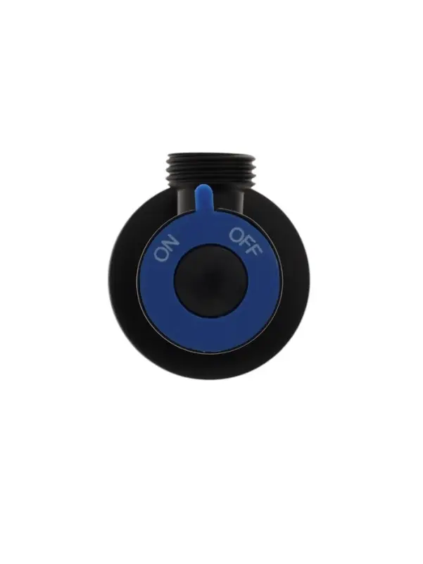 Кран угловой ZEIN engr, 1/2" &times; 1/2", кран-букса латунь/керамика, нерж. сталь, черный/синий