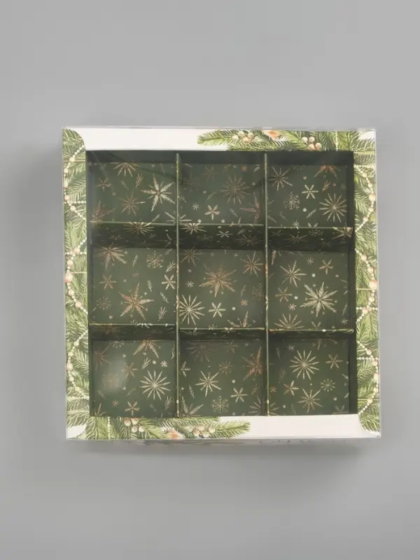 Коробка под 9 конфет с ячейками &laquo;Счастья в Новом году!&raquo;, 14.5&times;14.5&times;3 см