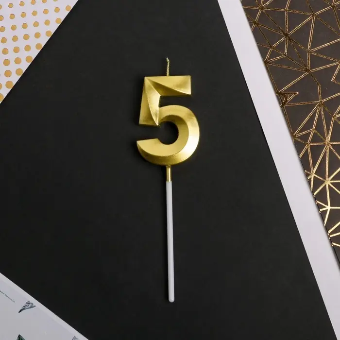 Свеча для торта, цифра &laquo;5&raquo;, 11.5&times;2.3 см