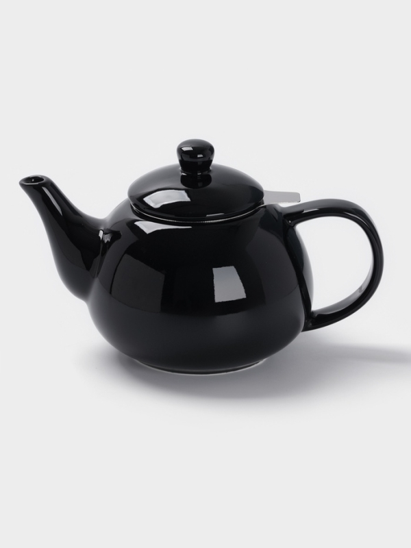 Чайник заварочный «Глянец», 1100 мл, черный, металл сито Чайник заварочный «Глянец», 1100 мл, черный, металл сито