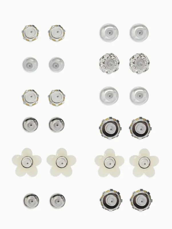 Серьги пусеты One year, 12 пар, строгий стиль, миксы