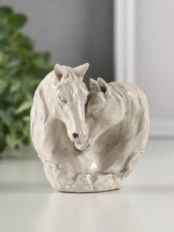 Фигура гипс Фигура гипс "Пара лошадей", 8х6х7 см, под камень